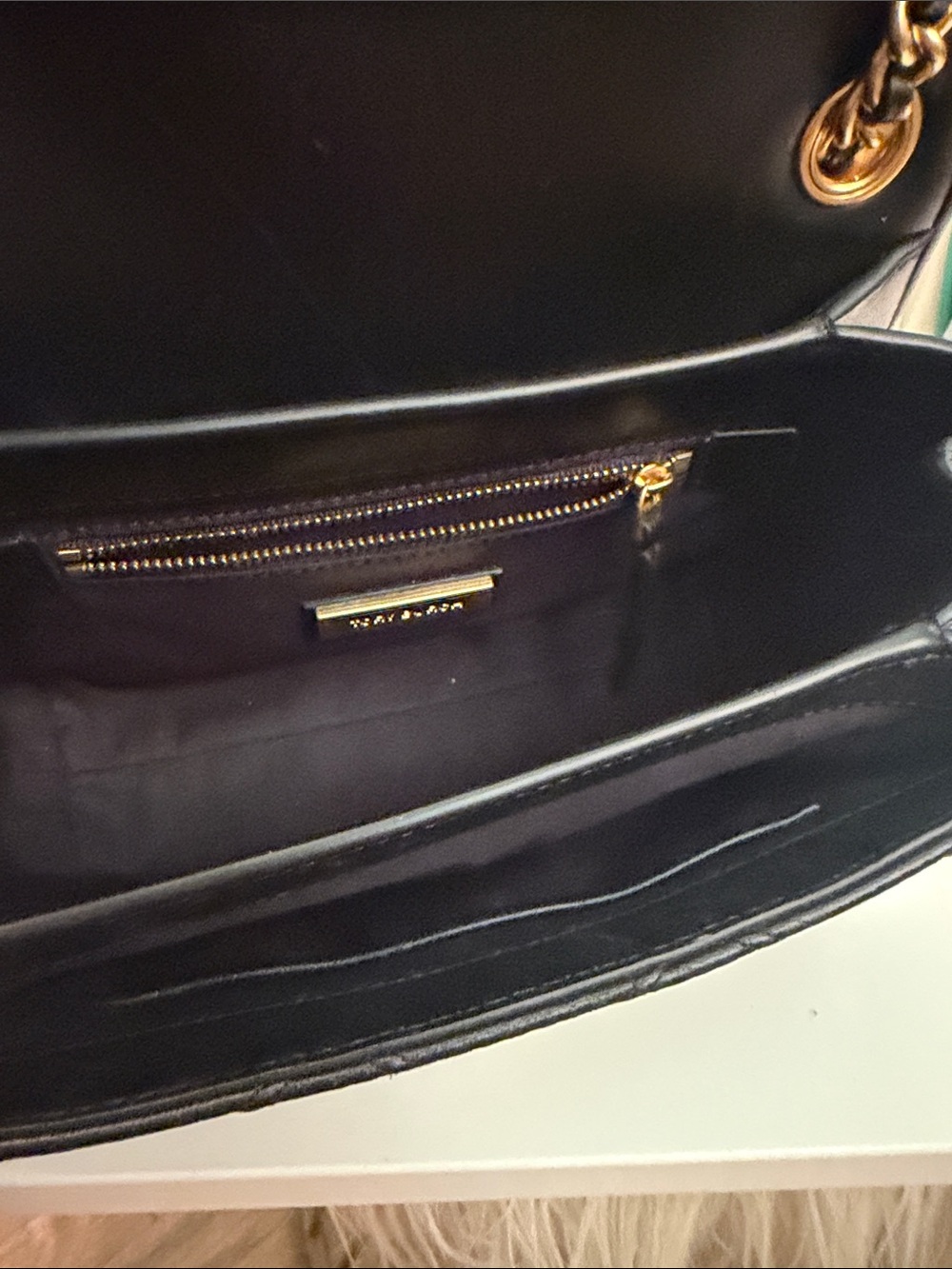 Tory Burch Fleming Black Quilted Leather Shoulder Bag with Gold Chain Strap - Picture 5 of 7